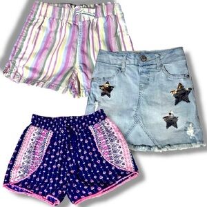 Big Girls Size 8 Shorts & Skirt 3 Piece Set Bundle Lot Justice Gap Japna Kids